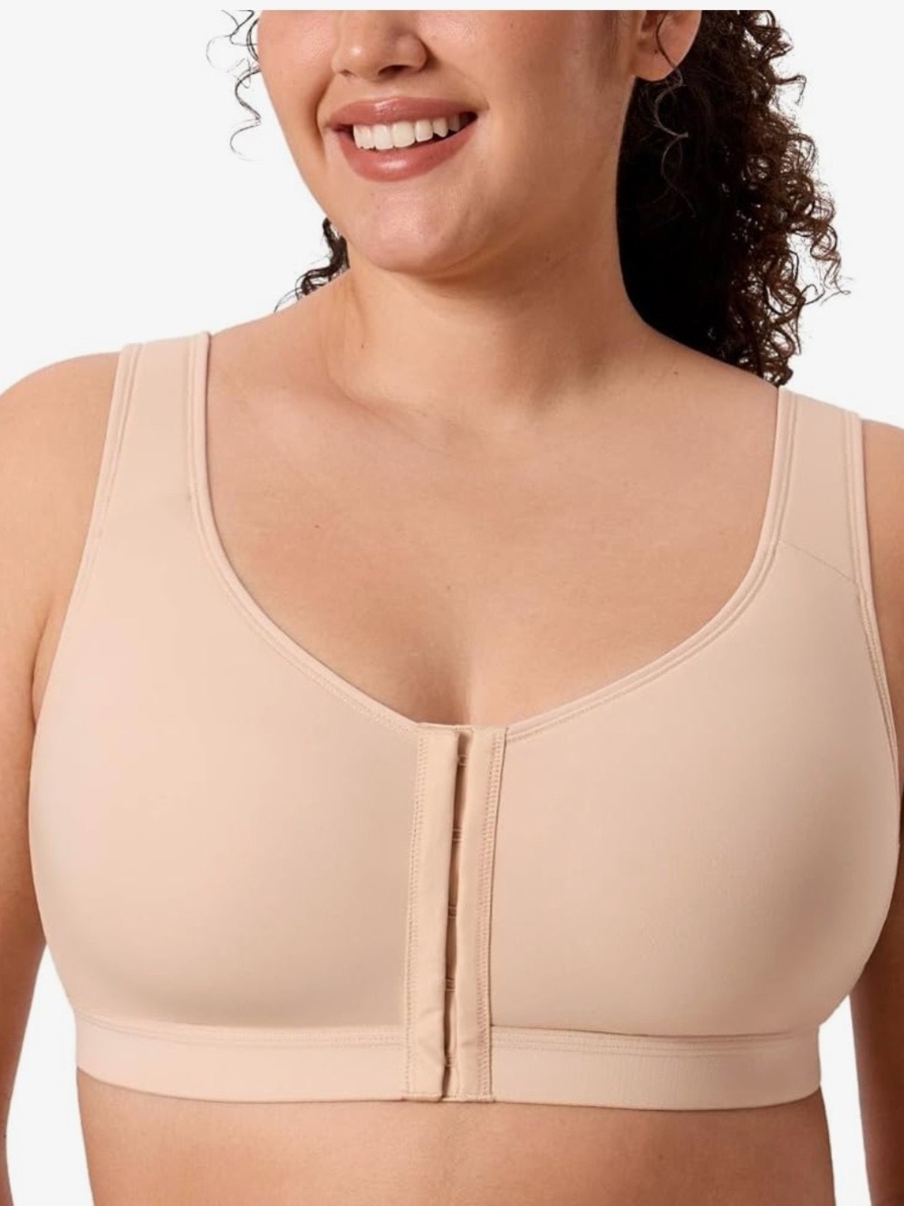 Front‑Closure Nude Wireless Comfort Bra